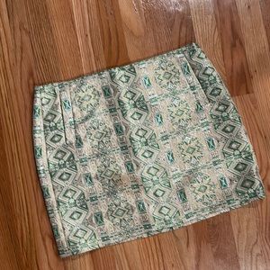 Gold, Silver, Teal and beige skirt that has heads turning when you wear this.